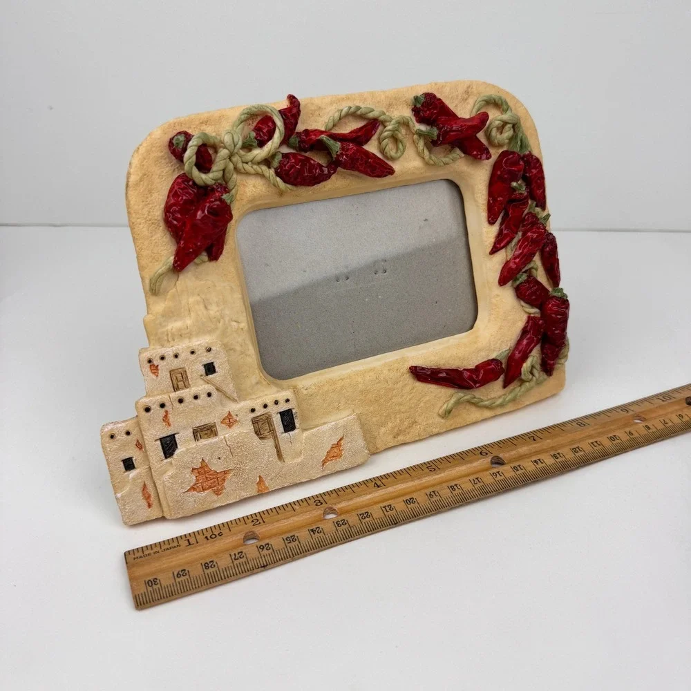 Frameology Red Chili Peppers Adobe Style 3d Resin Ceramic Picture Frame Souvenir